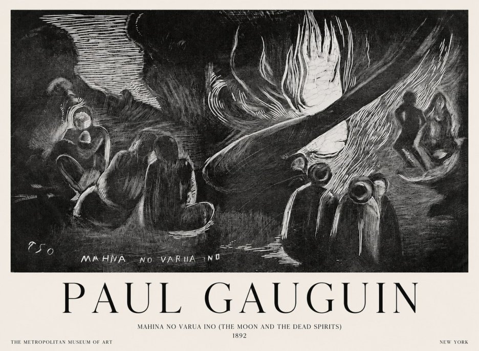 Paul Gauguin Mahina No Varua Ino (the Moon and the Dead Spirits) No1 - Poszter
