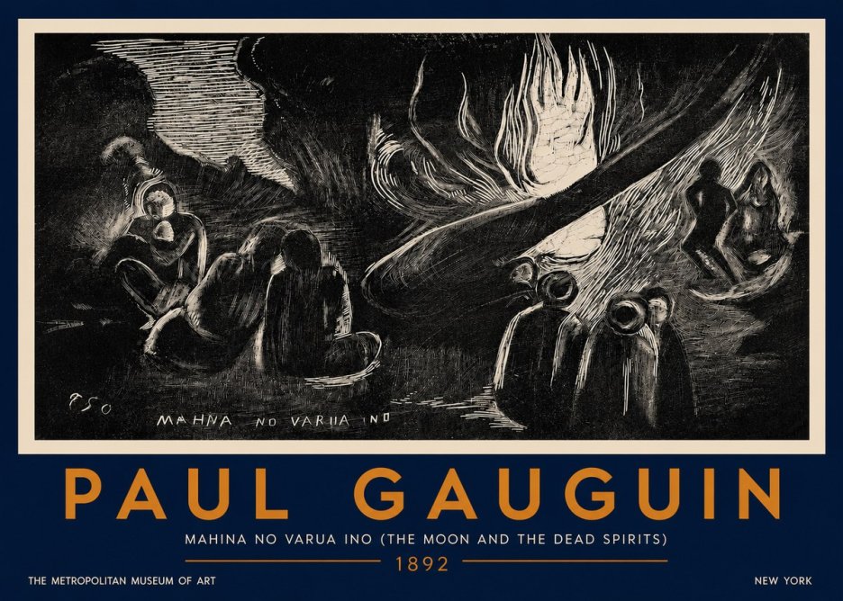 Paul Gauguin Mahina No Varua Ino (the Moon and the Dead Spirits) No5 - Poszter