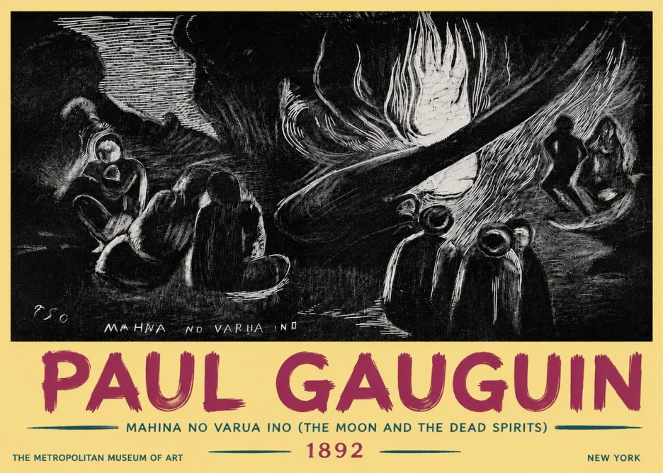 Paul Gauguin Mahina No Varua Ino (the Moon and the Dead Spirits) No6 - Poszter