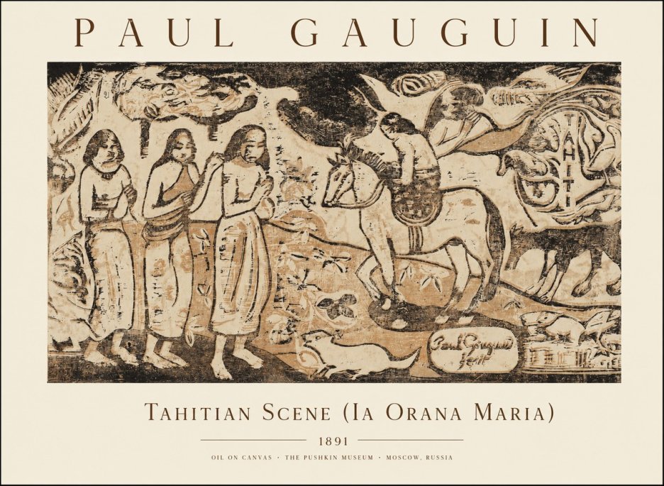 Paul Gauguin Tahitian Scene (Ia Orana Maria) No1 - Poszter