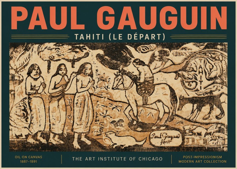 Paul Gauguin Tahitian Scene (Ia Orana Maria) No6 - Poszter