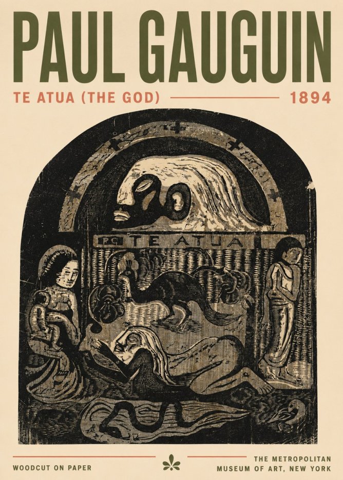 Paul Gauguin Te Atua (the God) No4 - Poszter