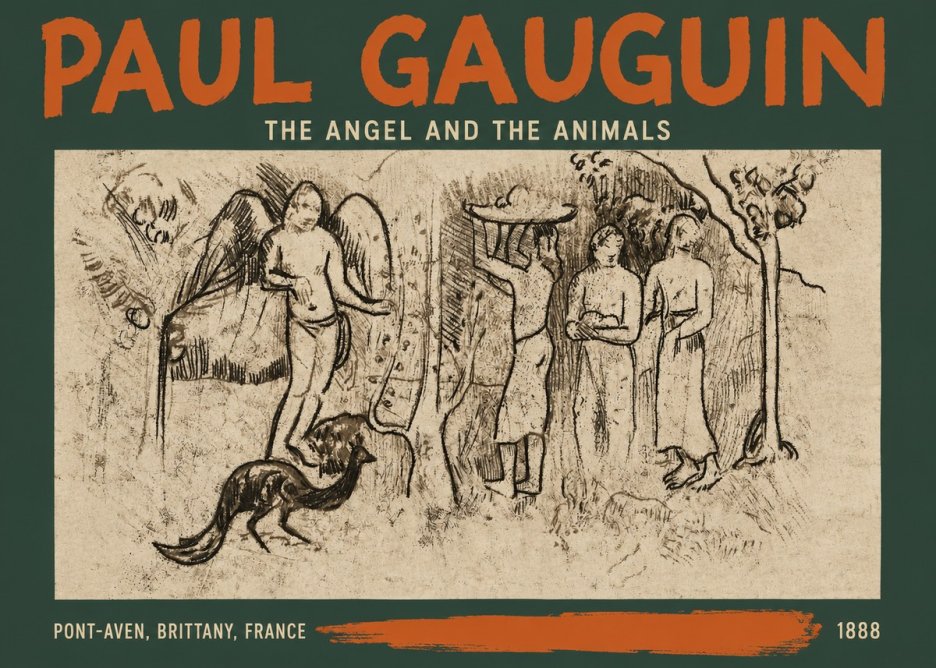 Paul Gauguin The Angel and the Animals No2 - Poszter