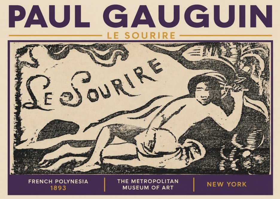 Paul Gauguin Le Sourire No3 - Poszter
