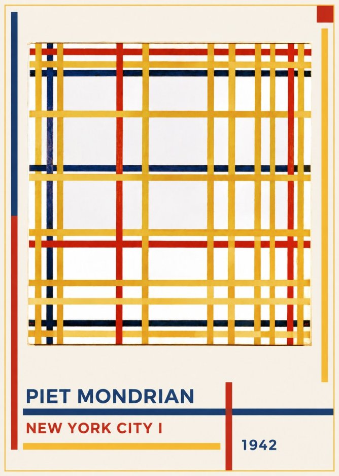 Piet Mondrian New York City I No1 - Poszter