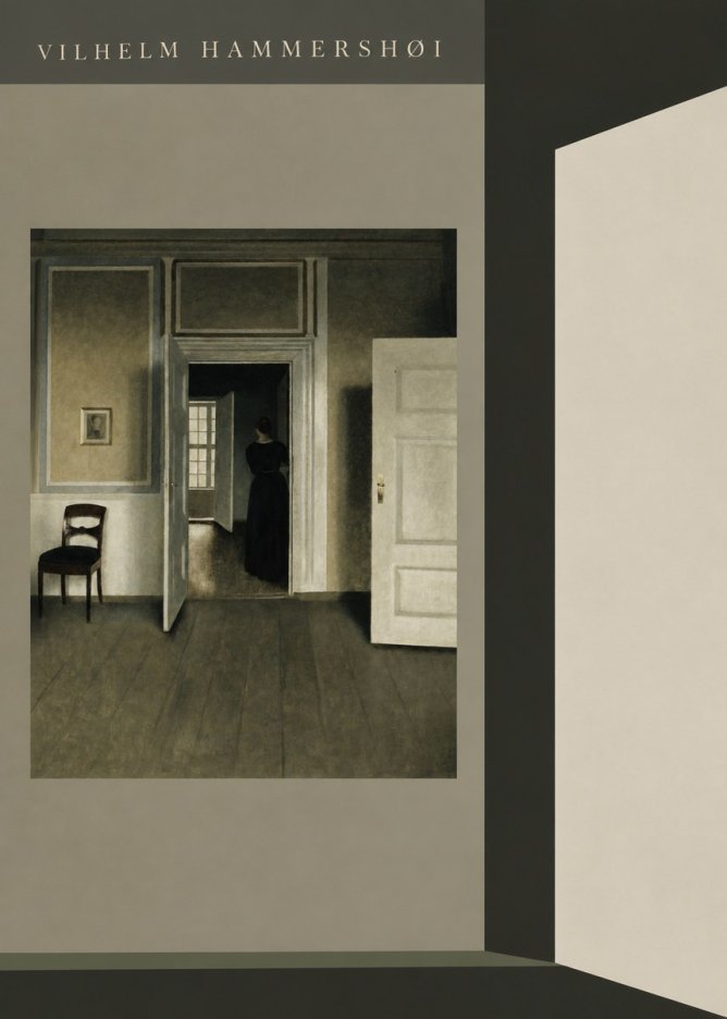 Vilhelm Hammershøi Interior with a Woman Seen from the Back No6 - Poszter