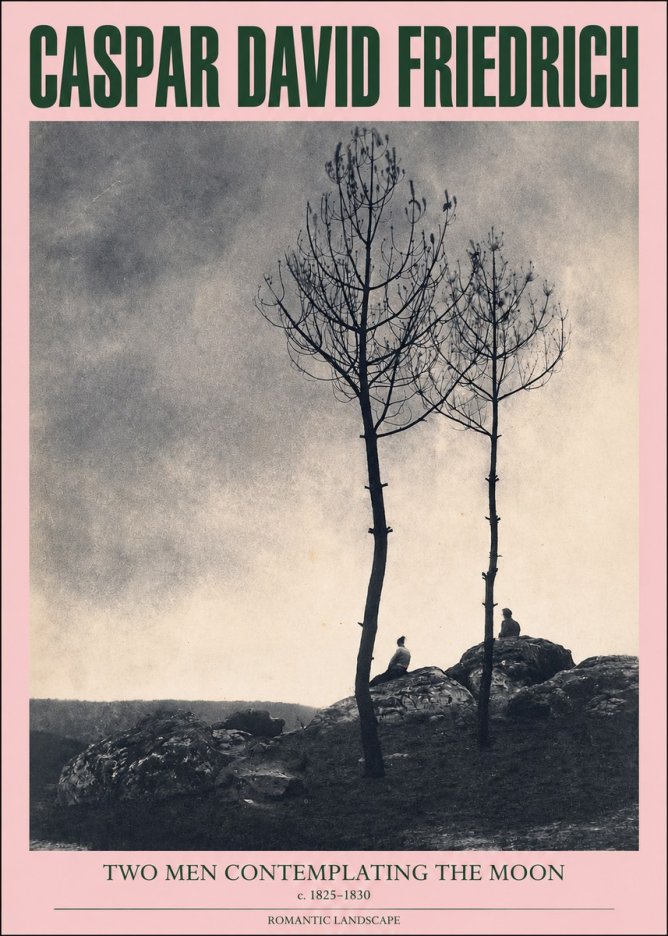 Caspar David Friedrich Two Men Contemplating the Moon III No2 - Poszter