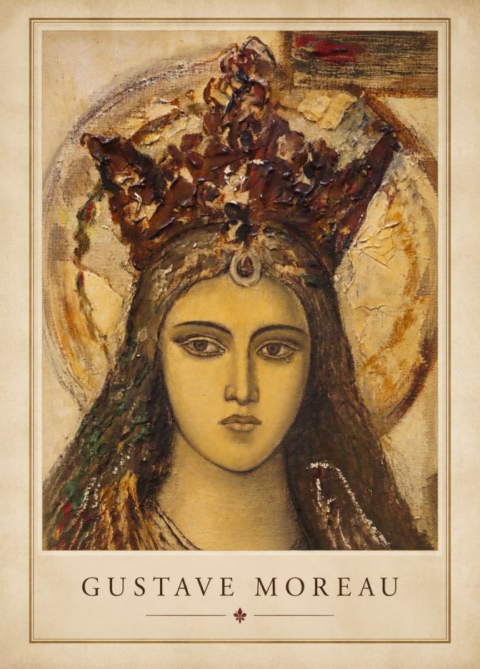 Gustave Moreau Head of a Woman with a Tiara No1 - Poszter