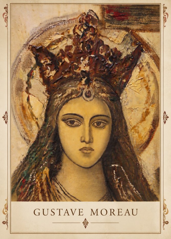 Gustave Moreau Head of a Woman with a Tiara No4 - Poszter