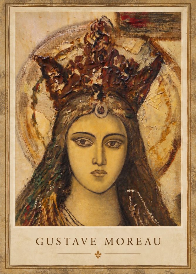 Gustave Moreau Head of a Woman with a Tiara No5 - Poszter