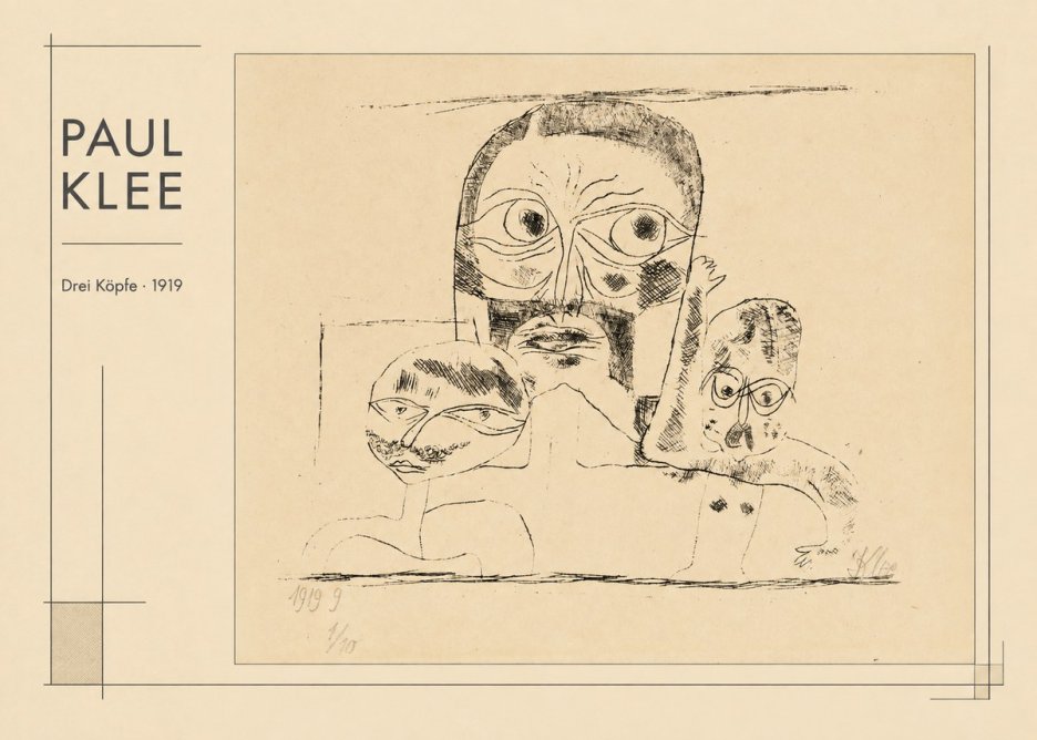 Paul Klee Drei Köpfe No1 - Poszter
