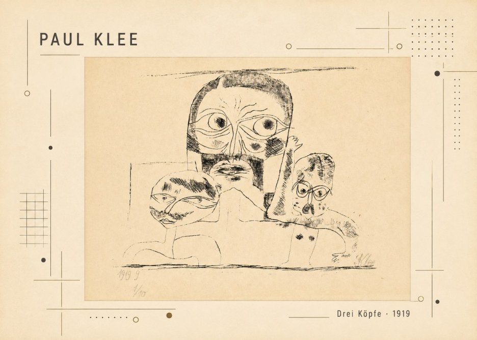 Paul Klee Drei Köpfe No2 - Poszter