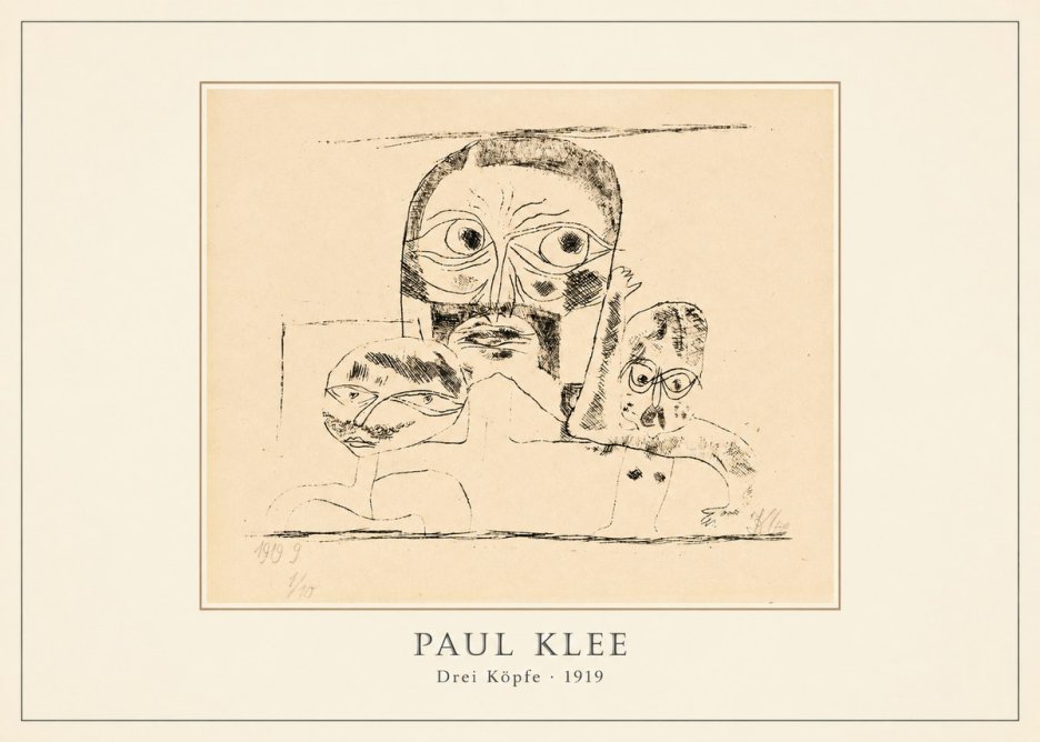 Paul Klee Drei Köpfe No3 - Poszter