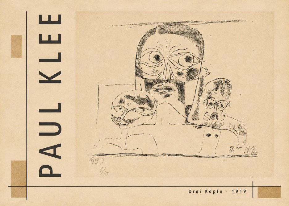 Paul Klee Drei Köpfe No4 - Poszter