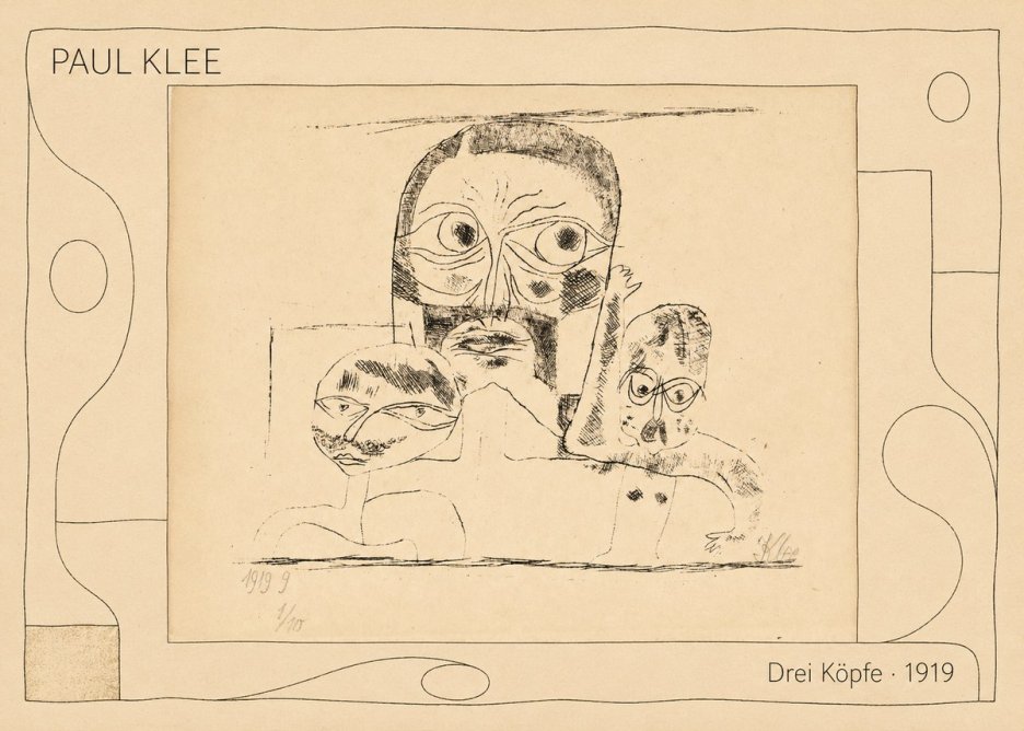 Paul Klee Drei Köpfe No5 - Poszter