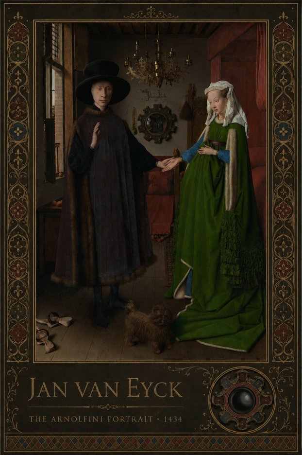 Jan van Eyck The Arnolfini Portrait I No2 - Poszter
