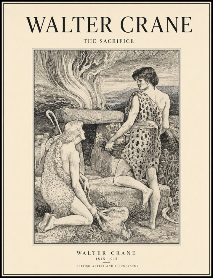 Walter Crane The Sacrifice No1 - Poszter