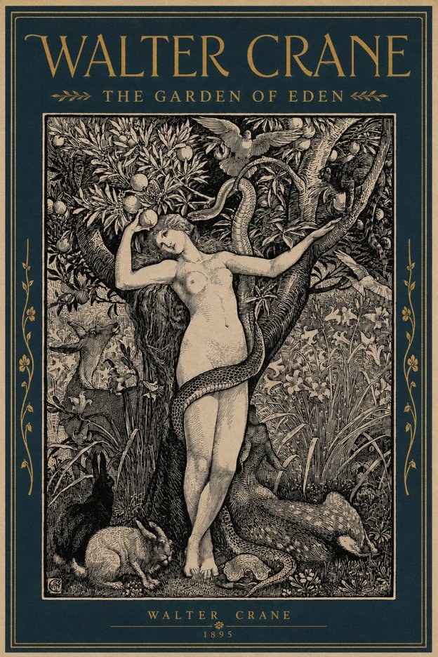 Walter Crane The Garden of Eden No4 - Poszter