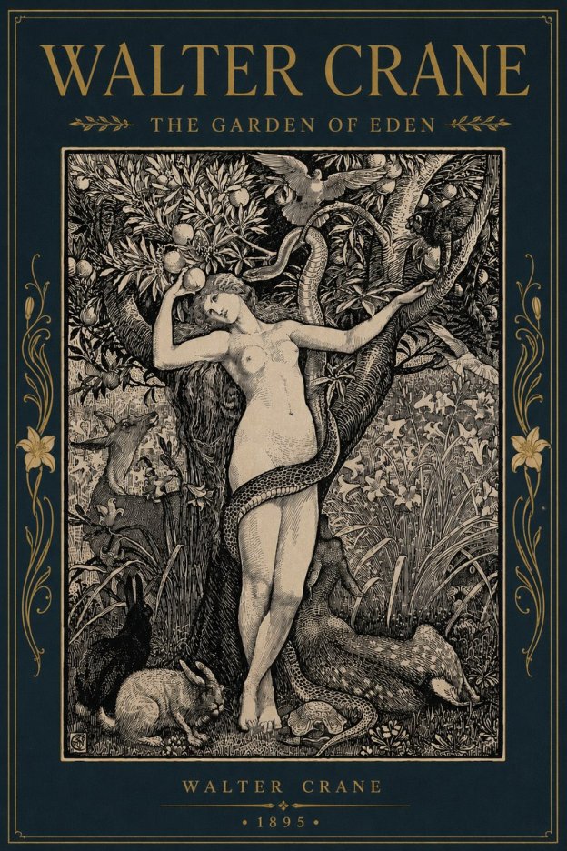 Walter Crane The Garden of Eden No6 - Poszter