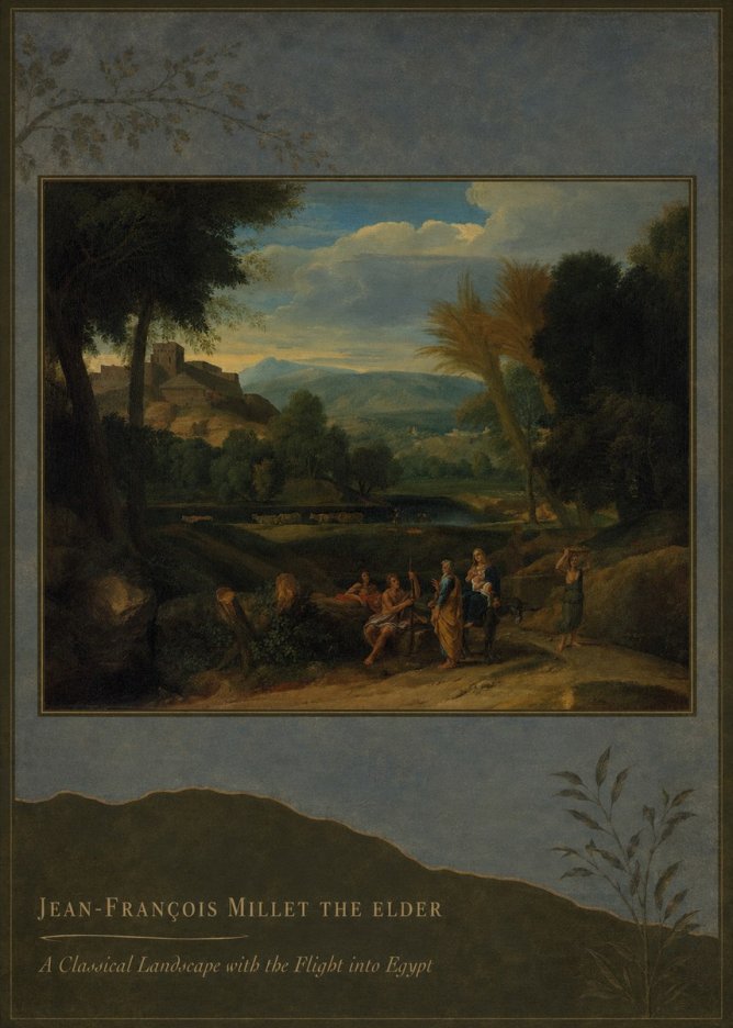Jean-François Millet A Classical Landscape with the Flight into Egypt No3 - Poszter