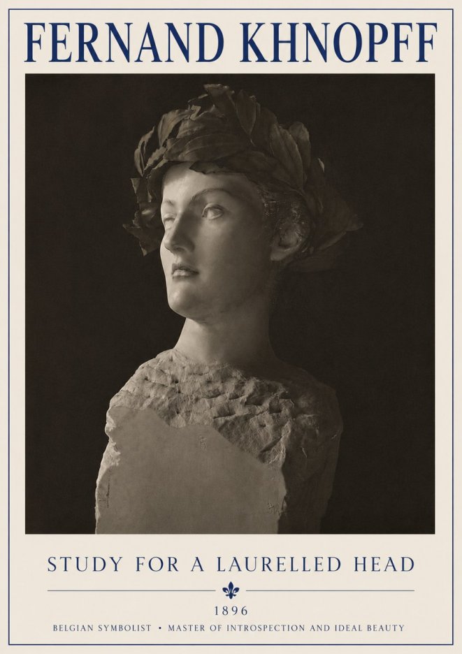 Fernand Khnopff Study for a Laurelled Head No4 - Poszter