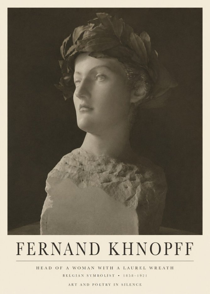 Fernand Khnopff Study for a Laurelled Head No6 - Poszter