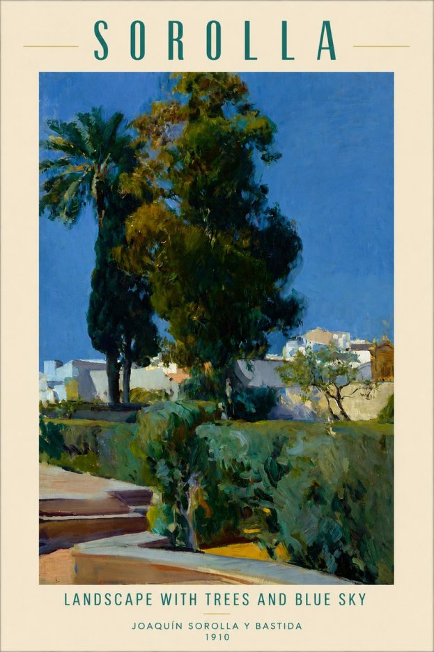 Sorolla Landscape with Trees and Blue Sky No2 - Poszter