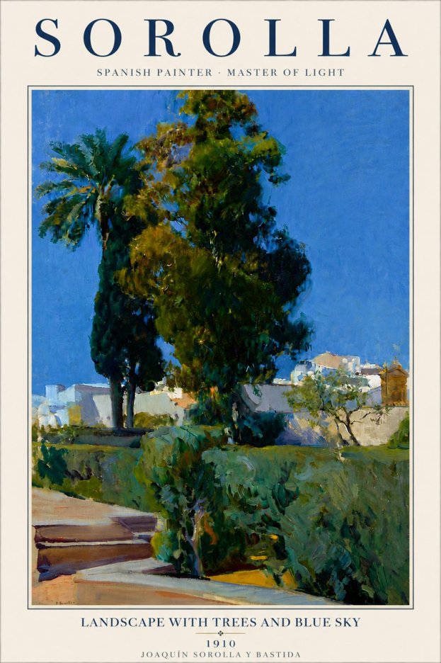 Sorolla Landscape with Trees and Blue Sky No5 - Poszter