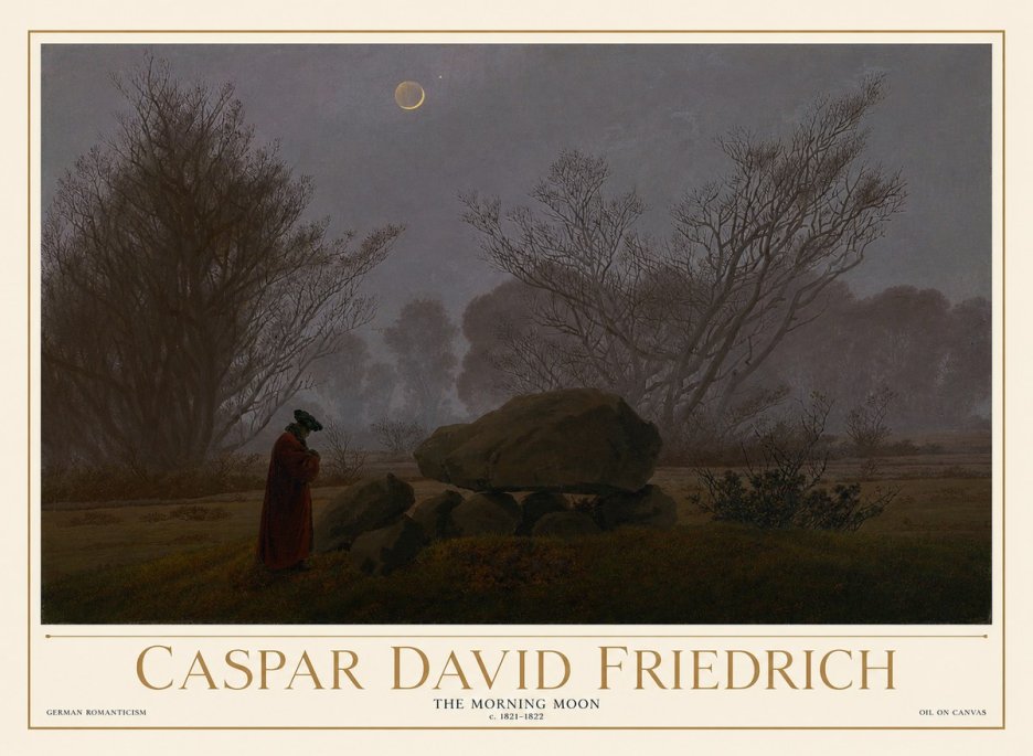 Caspar David Friedrich The Morning Moon No1 - Poszter