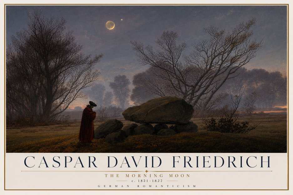 Caspar David Friedrich The Morning Moon No2 - Poszter