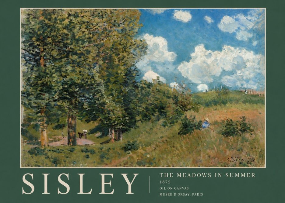 Sisley The Meadows in Summer, 1875 No2 - Poszter