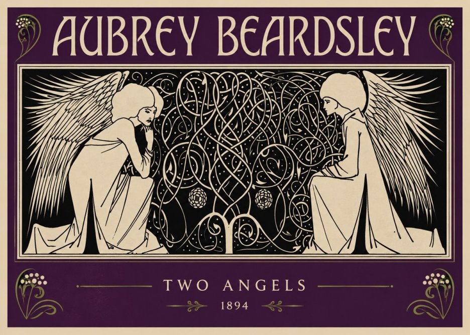 Aubrey Beardsley Two Angels No2 - Poszter