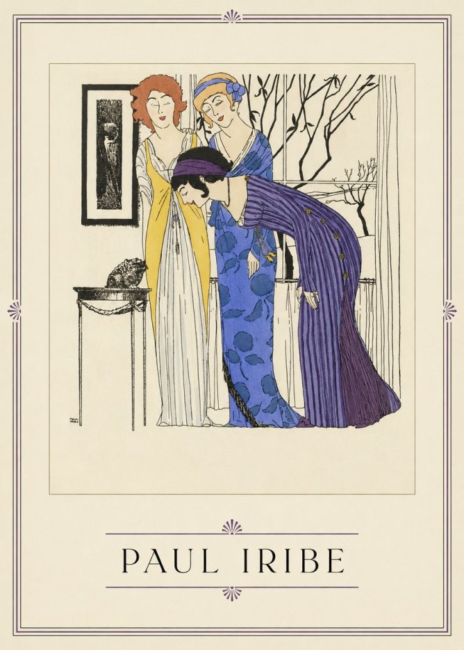 Paul Iribe Three Women and a Frog No1 - Poszter