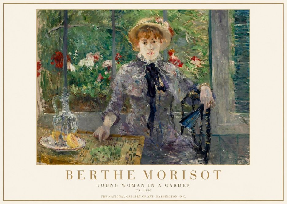 Berthe Morisot Young Woman Seated by a Window (Jeune Femme Assise À La Fenêtre) No2 - Poszter