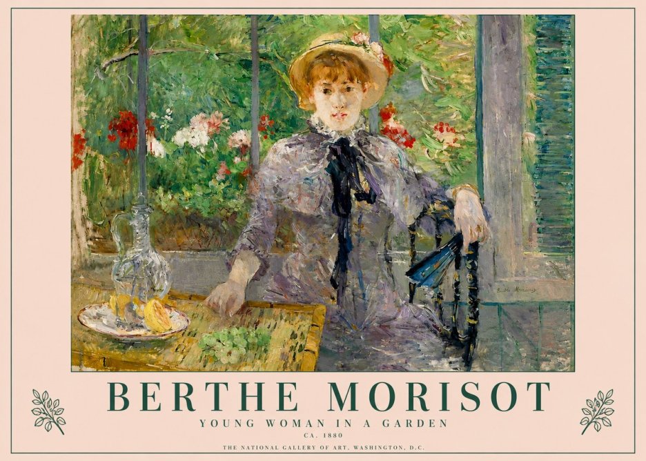 Berthe Morisot Young Woman Seated by a Window (Jeune Femme Assise À La Fenêtre) No4 - Poszter