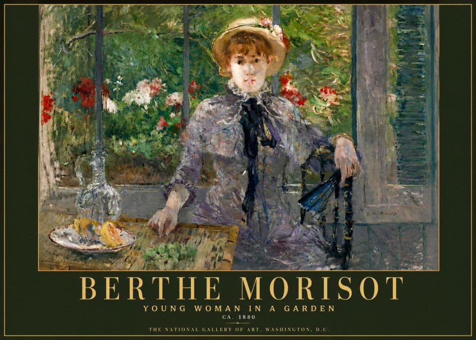 Berthe Morisot Young Woman Seated by a Window (Jeune Femme Assise À La Fenêtre) No6 - Poszter