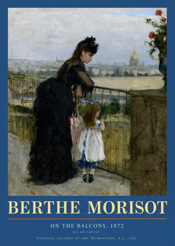 Berthe Morisot On the Balcony, 1872 No3 - Poszter
