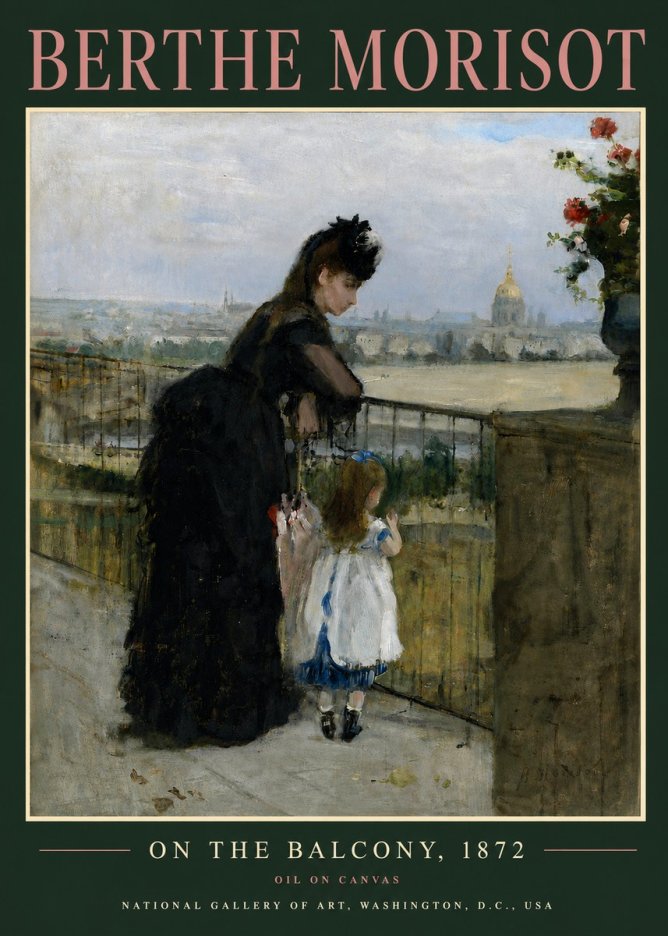 Berthe Morisot On the Balcony, 1872 No6 - Poszter