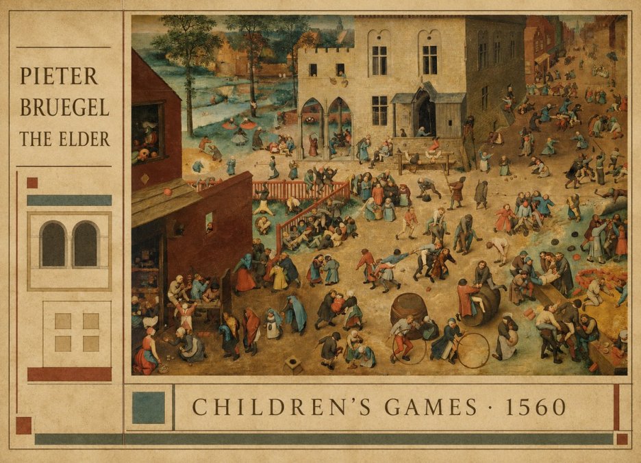 Pieter Bruegel Children's Games I No4 - Poszter