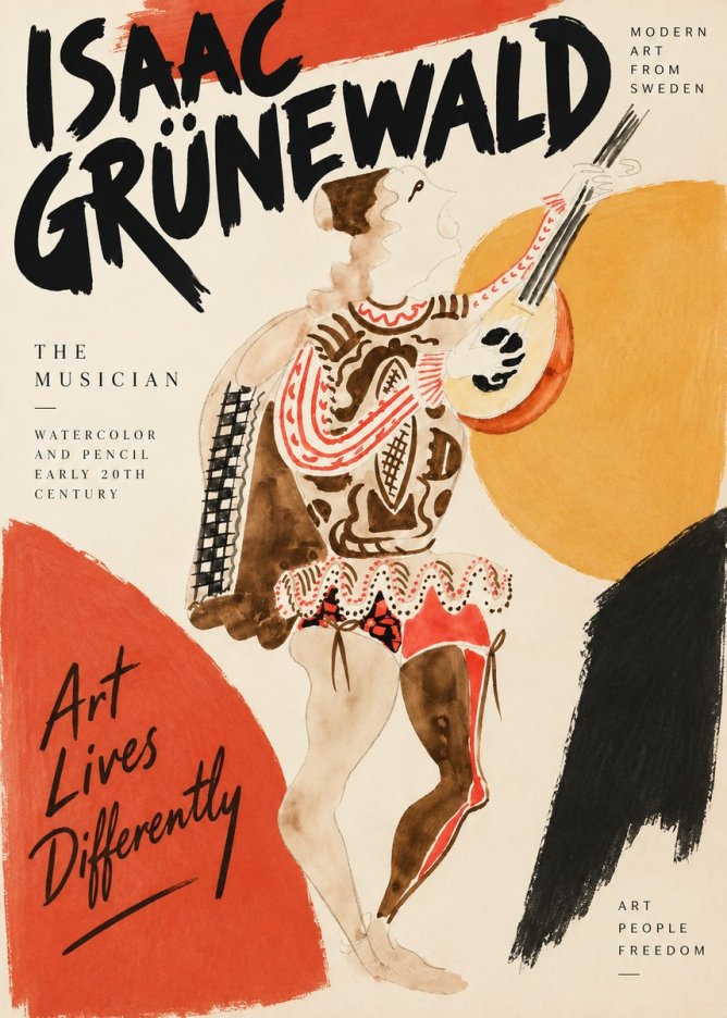 Isaac Grünewald The Lute Player No4 - Poszter