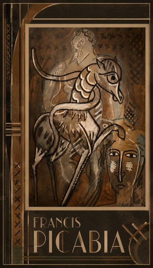 Francis Picabia Stylized Figures and Horse No1 - Poszter