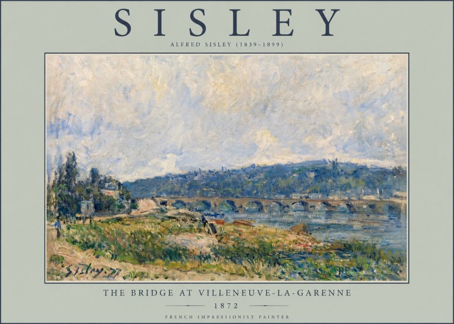 Sisley The Bridge at Villeneuve-la-garenne III No2 - Poszter