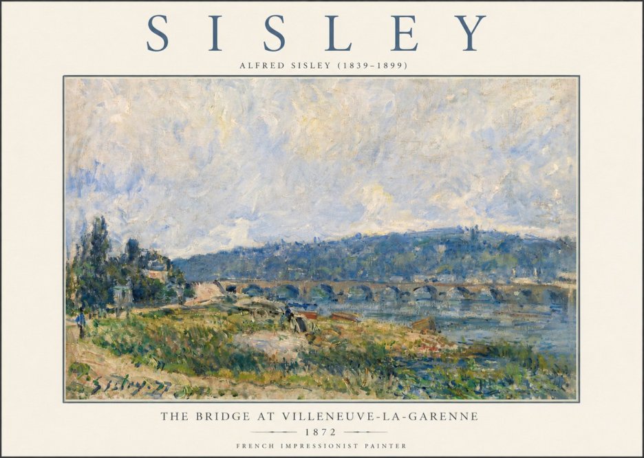 Sisley The Bridge at Villeneuve-la-garenne III No3 - Poszter