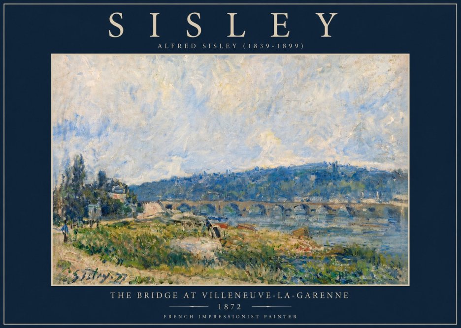 Sisley The Bridge at Villeneuve-la-garenne III No6 - Poszter