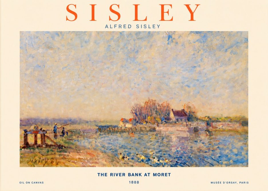 Sisley The River Bank at Moret No3 - Poszter