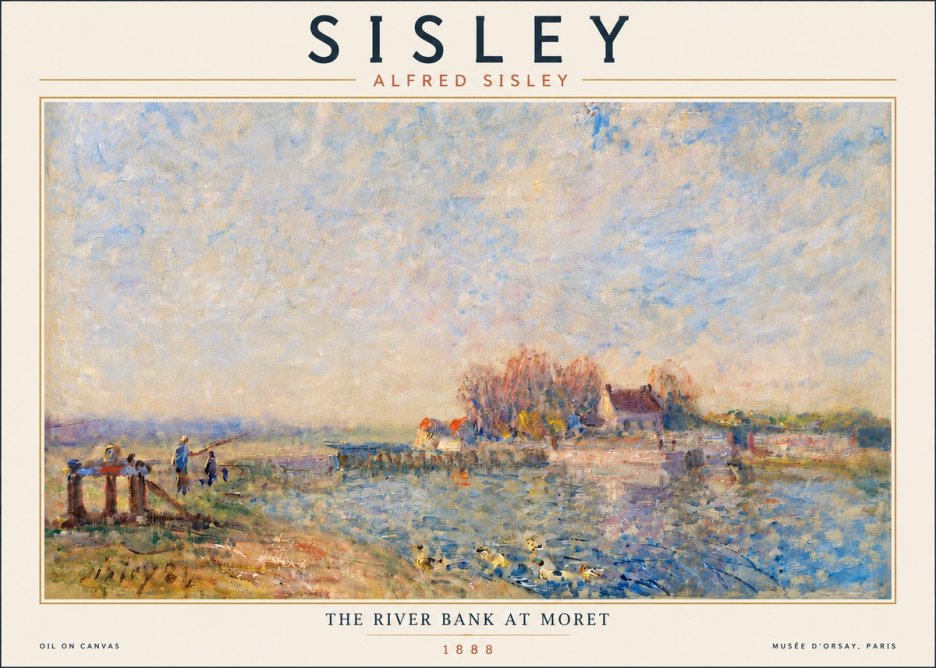 Sisley The River Bank at Moret No4 - Poszter
