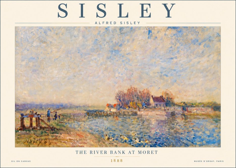 Sisley The River Bank at Moret No5 - Poszter