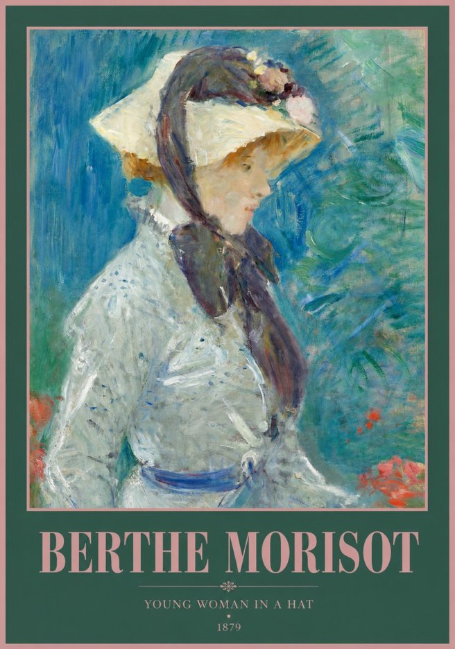 Berthe Morisot Young Woman in a Hat No2 - Poszter