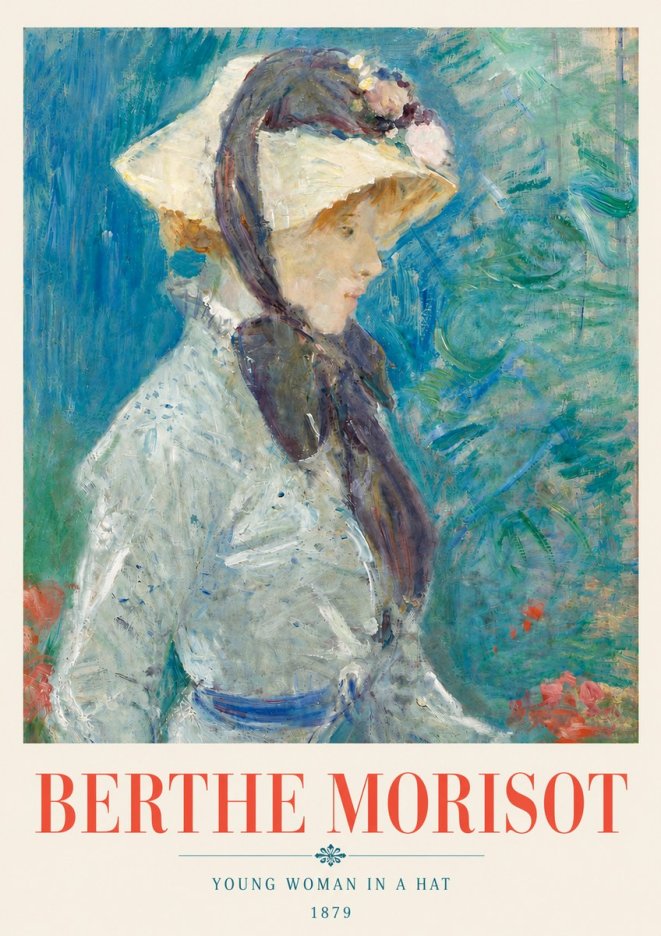Berthe Morisot Young Woman in a Hat No6 - Poszter