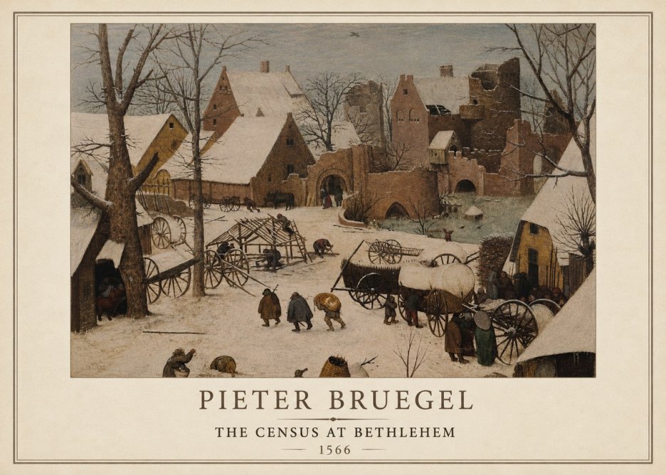 Pieter Bruegel The Census at Bethlehem I No1 - Poszter